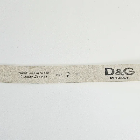 Dolce & Gabbana White Crystal Embellished D&G Silver Buckle Leather Belt 85/34 Dolce & Gabbana White Crystal Embellished D&G Silver Buckle  main image 2